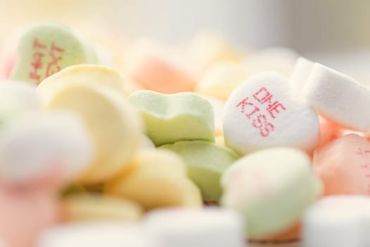 Heart shaped candies for Valentines Day
