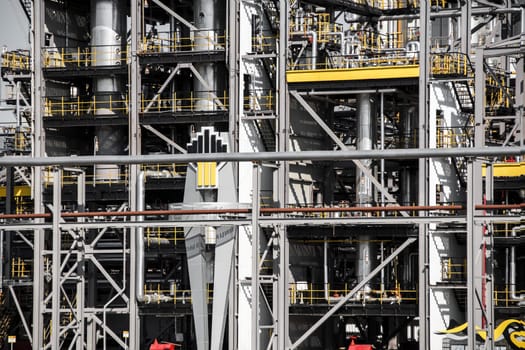 part of oil refinery factory with pipelines