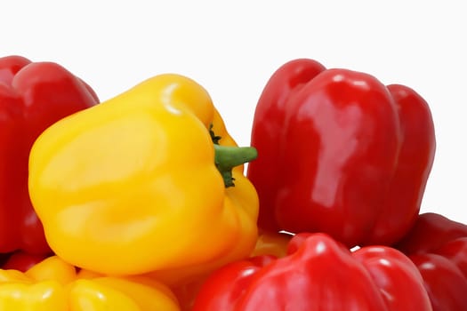 Image of red and yellow raw pepper