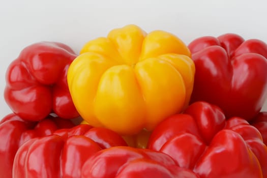 Image of red and yellow raw pepper