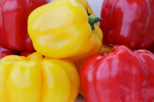 Image of red and yellow raw pepper