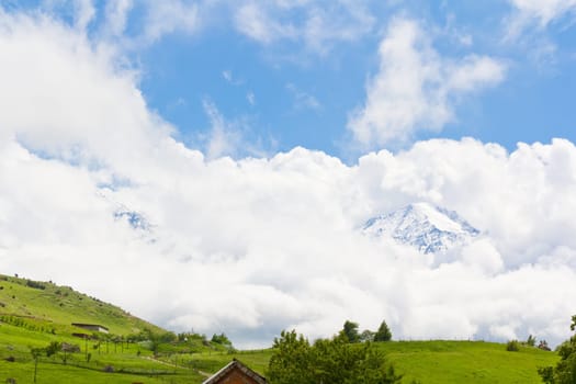 Landscape of mountains Caucasus region in Russia