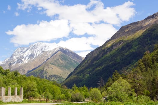 Landscape of mountains Caucasus region in Russia