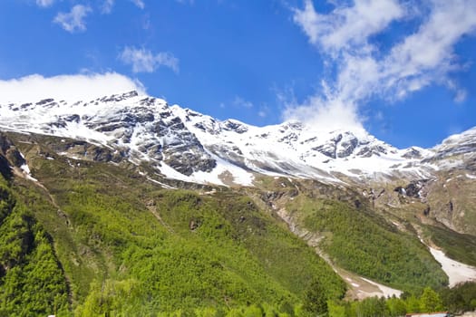 Landscape of mountains Caucasus region in Russia