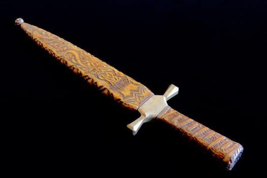 Image of cold weapon on black background
