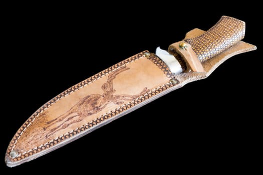 Photo of cold weapon on black background