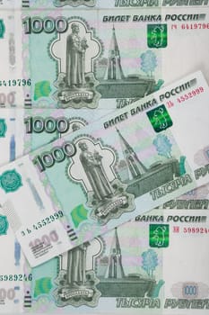 Thousandths Russian banknotes