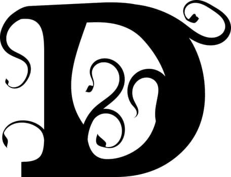 Vector illustration of the letter D on a white background