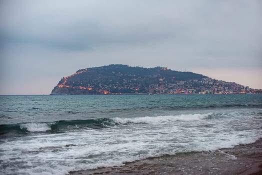 Alanya city, view from the beach, one of the famous destinations in Turkey