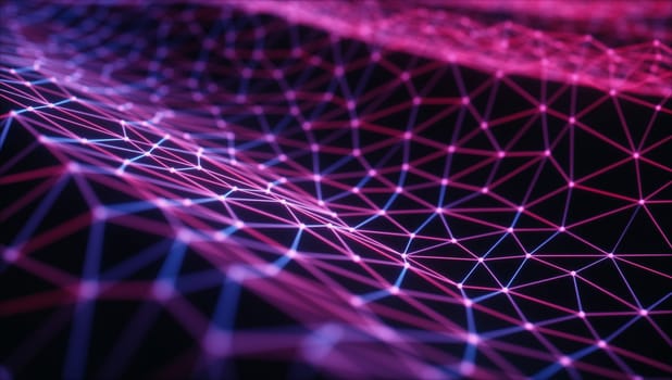 Connections and dots representing a sea of information in cloud computing.