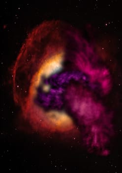 Far being shone nebula and star field against space. "Elements of this image furnished by NASA""."