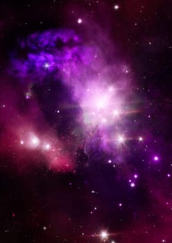 Far being shone nebula and star field against space. Elements of this image furnished by NASA .