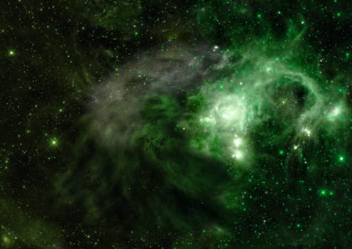 Far being shone nebula and star field against space. "Elements of this image furnished by NASA""."
