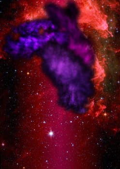 Far being shone nebula and star field against space. "Elements of this image furnished by NASA""."