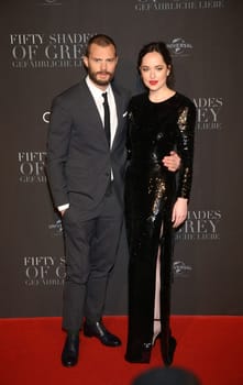 Jamie Dornan   und Dakota Johnson , .Europapremiere von FIFTY SHADES OF GREY -   Cinemaxx Hamburg
