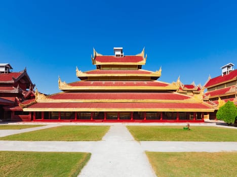 Mandalay Palace at day . Myanmar landmark