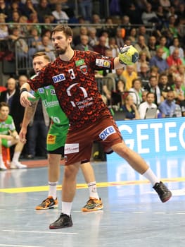 Fabian Wiede (Füchse Berlin) at the DKB Handball-Bundesliga-Punktspiel 2016-2017,SC Magdeburg vs Füchse Berlin