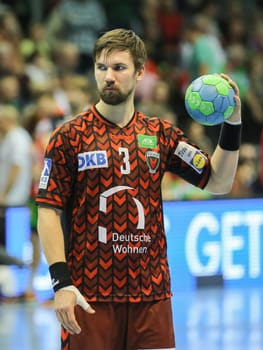 Fabian Wiede (Füchse Berlin) at the DKB Handball-Bundesliga-Punktspiel 2016-2017,SC Magdeburg vs Füchse Berlin