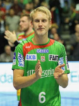 Matthias Musche ( SC Magdeburg) at the DKB Handball-Bundesliga-Punktspiel 2016-2017,SC Magdeburg vs Füchse Berlin