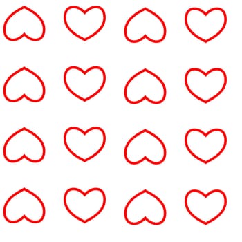 Vector seamless pattern with nice hearts on background.
