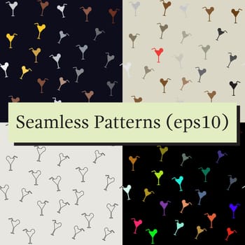 Vector seamless pattern with cocktails and limes