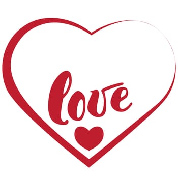 Hand drawn typography inspirational word Love. For greeting cards, Valentine s day, wedding, posters, prints or home decorations.