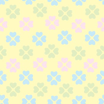 Vector seamless pattern with nice hearts on background.