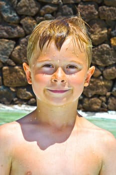 boy at the pool