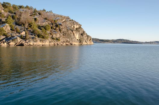 swedsih westcoast the rock outside Skapesund betwen two islands