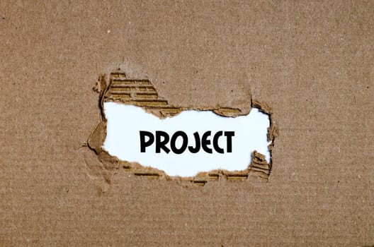 The word project appearing behind torn paper