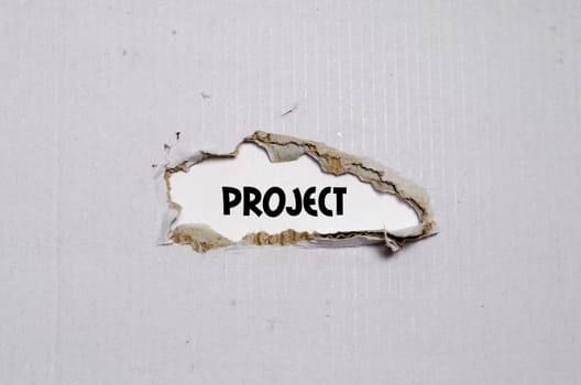 The word project appearing behind torn paper