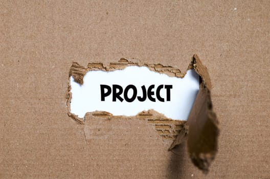 The word project appearing behind torn paper