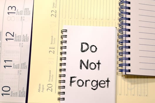 Do not forget text concept write on notebook