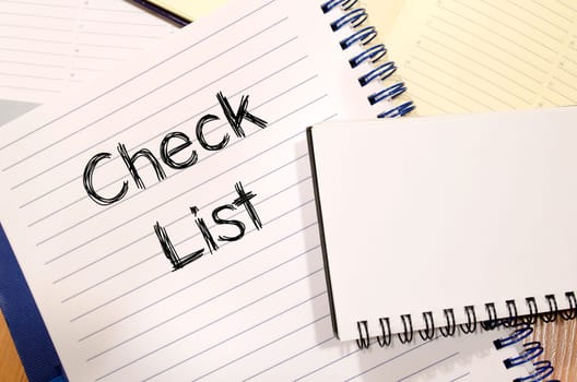 Check list text concept write on notebook