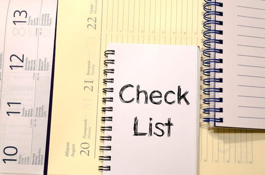 Check list text concept write on notebook