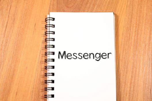 Messenger text concept write on notebook