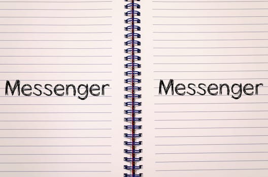 Messenger text concept write on notebook