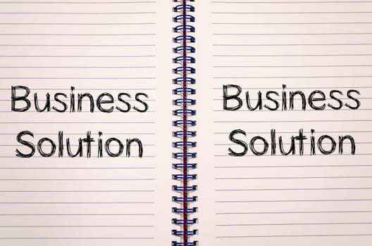 Business solution text concept write on notebook