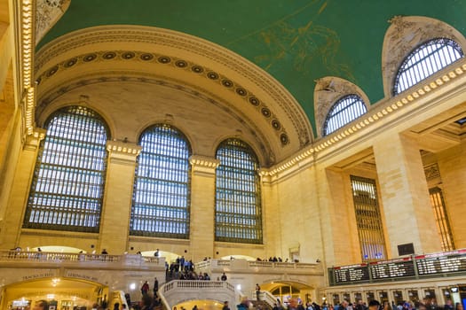 New York, USA, november 2016: Main hall Grand Central Terminal with travellers, New York