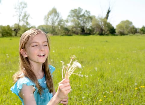 Girls with dandelions
