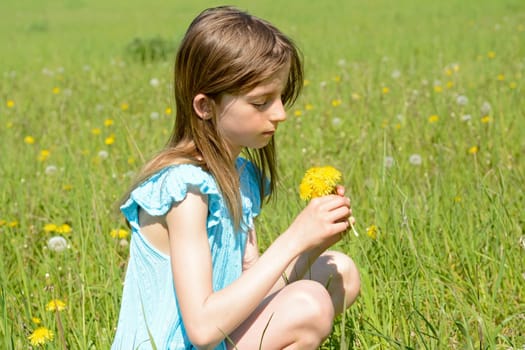 Girls with dandelions