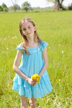 Girls with dandelions