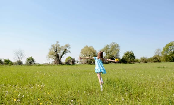 Girls with dandelions