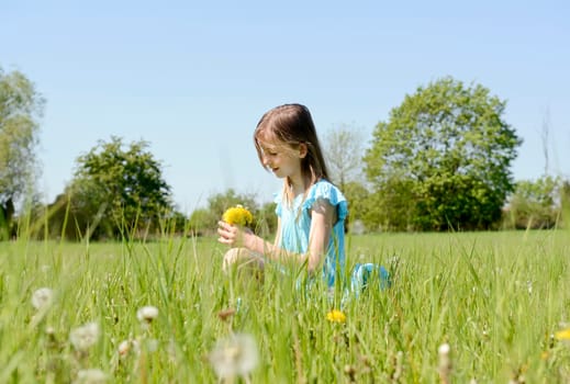 Girls with dandelions