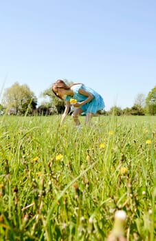 Girls with dandelions