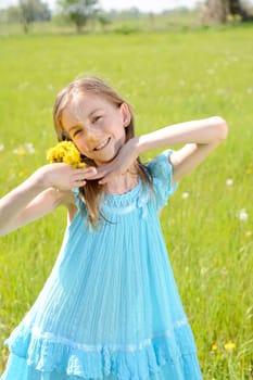 Girls with dandelions