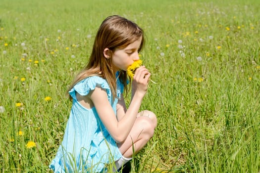 Girls with dandelions