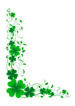 Floral ornament leaf clover on a white background.