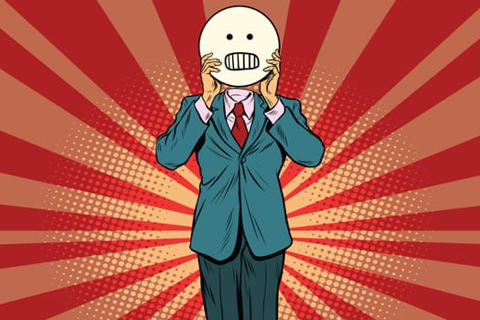 panic anger Man smiley Emoji face. Vintage pop art retro comic book vector illustration