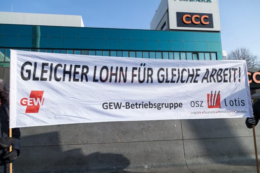 Strike of the public sector (schools,day-care centres,offices) in Berlin at Alexanderplatz on 12.02.2017